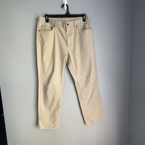 Brooks Brothers Chino 5 Pocket Pants Mens 36x30 Cream Cotton Stretch